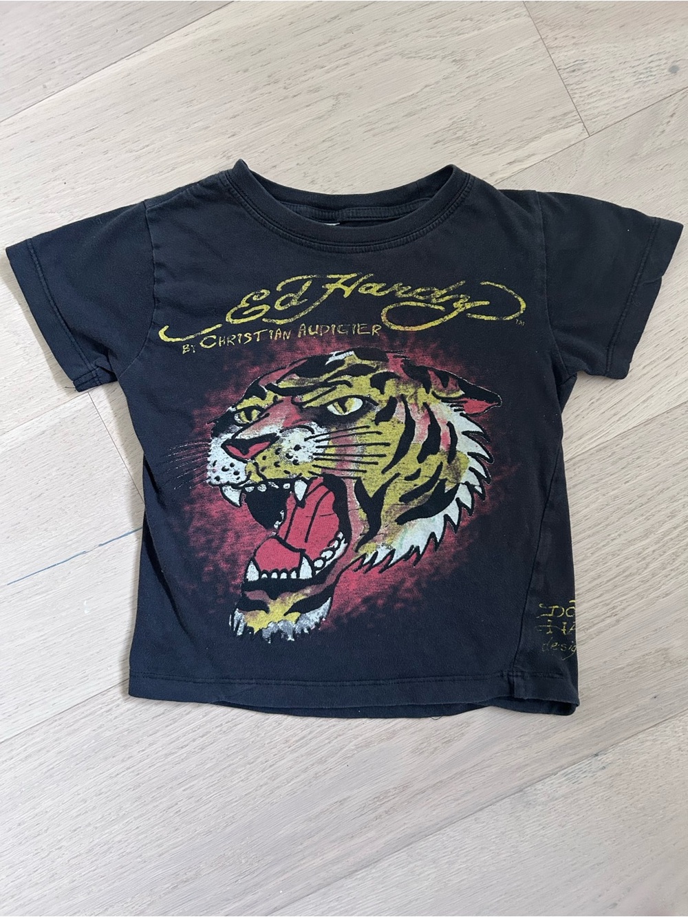 Ed Hardy Y2K Kids Black Short-Sleeve Tiger Graphic Tee